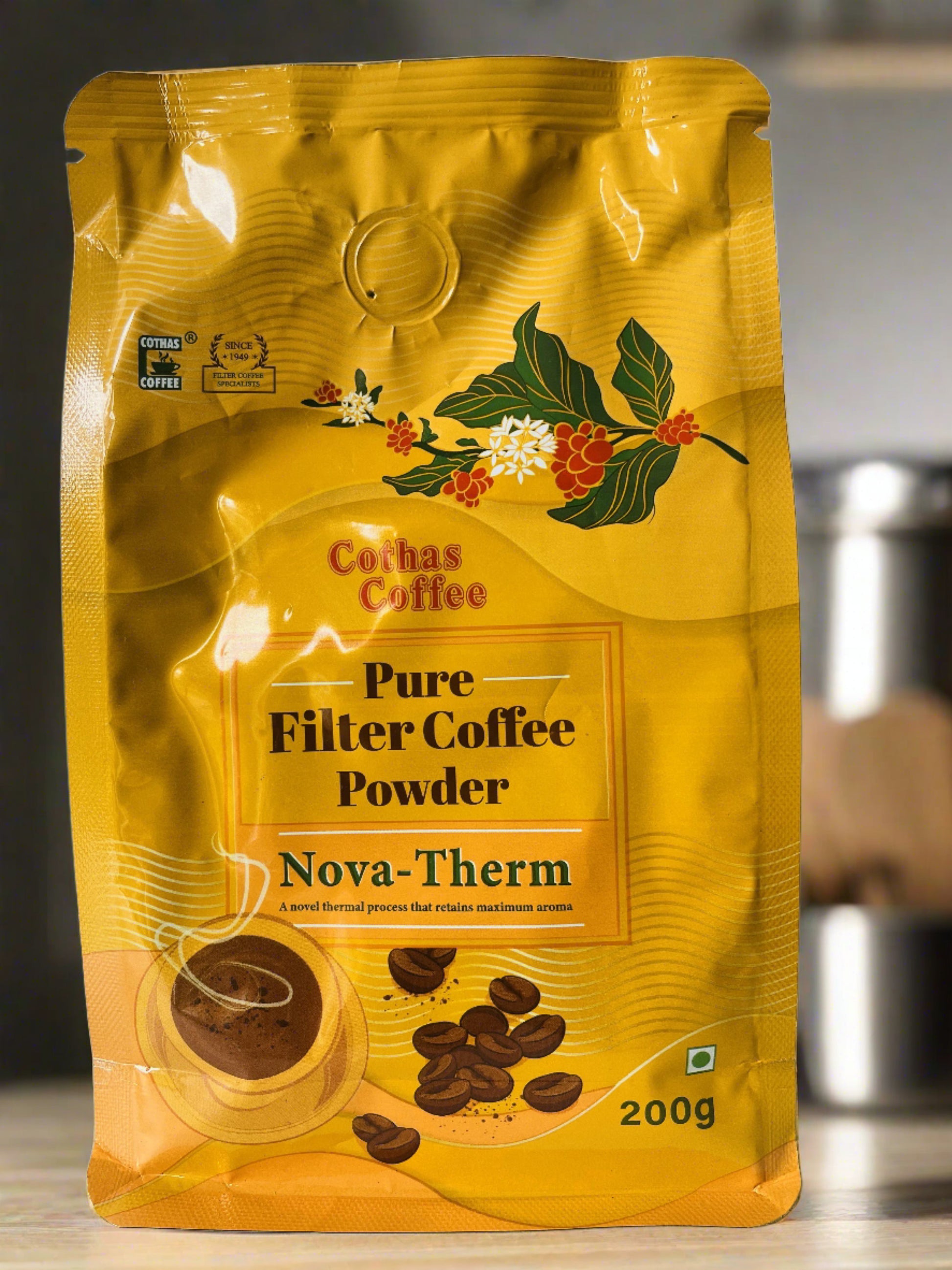 Novatherm Coffee: Rich, aromatic blend by Cothas, perfect for a delightful morning